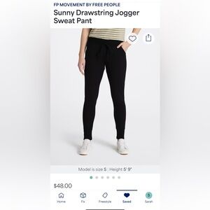 Free People Movement Sunny Jogger Sweatpants in black, size large